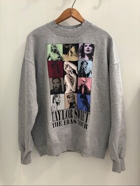 Taylor Swift Eras Tour Grey Crewneck Sweatshirt Oversized US S